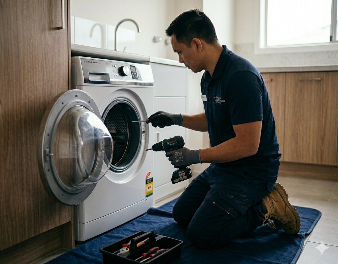 Appliance repair in progress